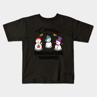 Chillin With My Kindergarten Snowmies Black Kids T-Shirt